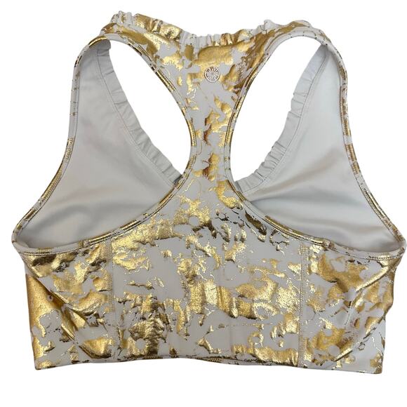 Lilly Pulitzer Luxletic Lindsay Sports Bra UPF 50+ Size Medium Workout Metallic - Picture 5 of 12